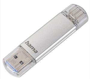 Hama 124163 Flash Pen Laeta, USB-C/USB-A 3.1, 64 GB, 40 MB/s, stříbrný